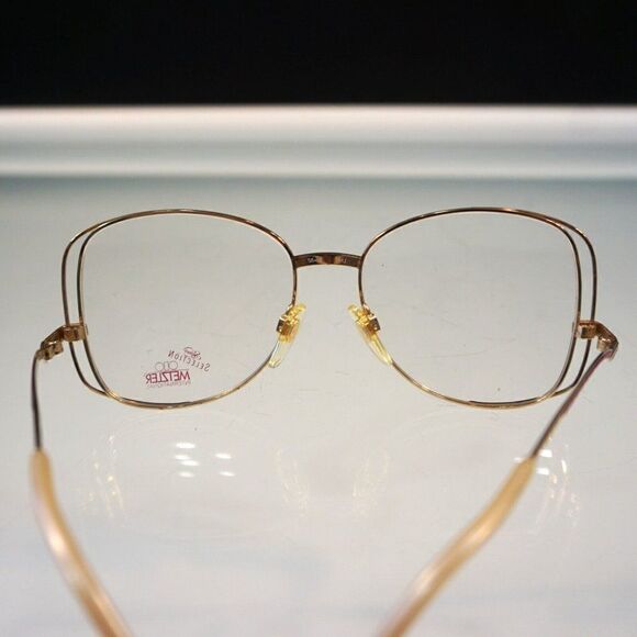 Metzler Germany Signee Eyeglasses Frames Pink Gold Vintage 1970 Demo Lens 56-17 - Picture 4 of 10